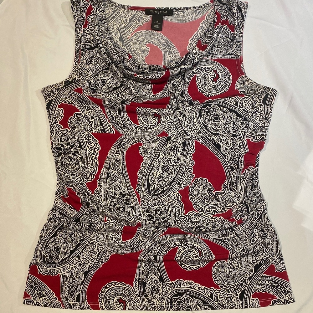 Tribal Red and Black Paisley Tank Top